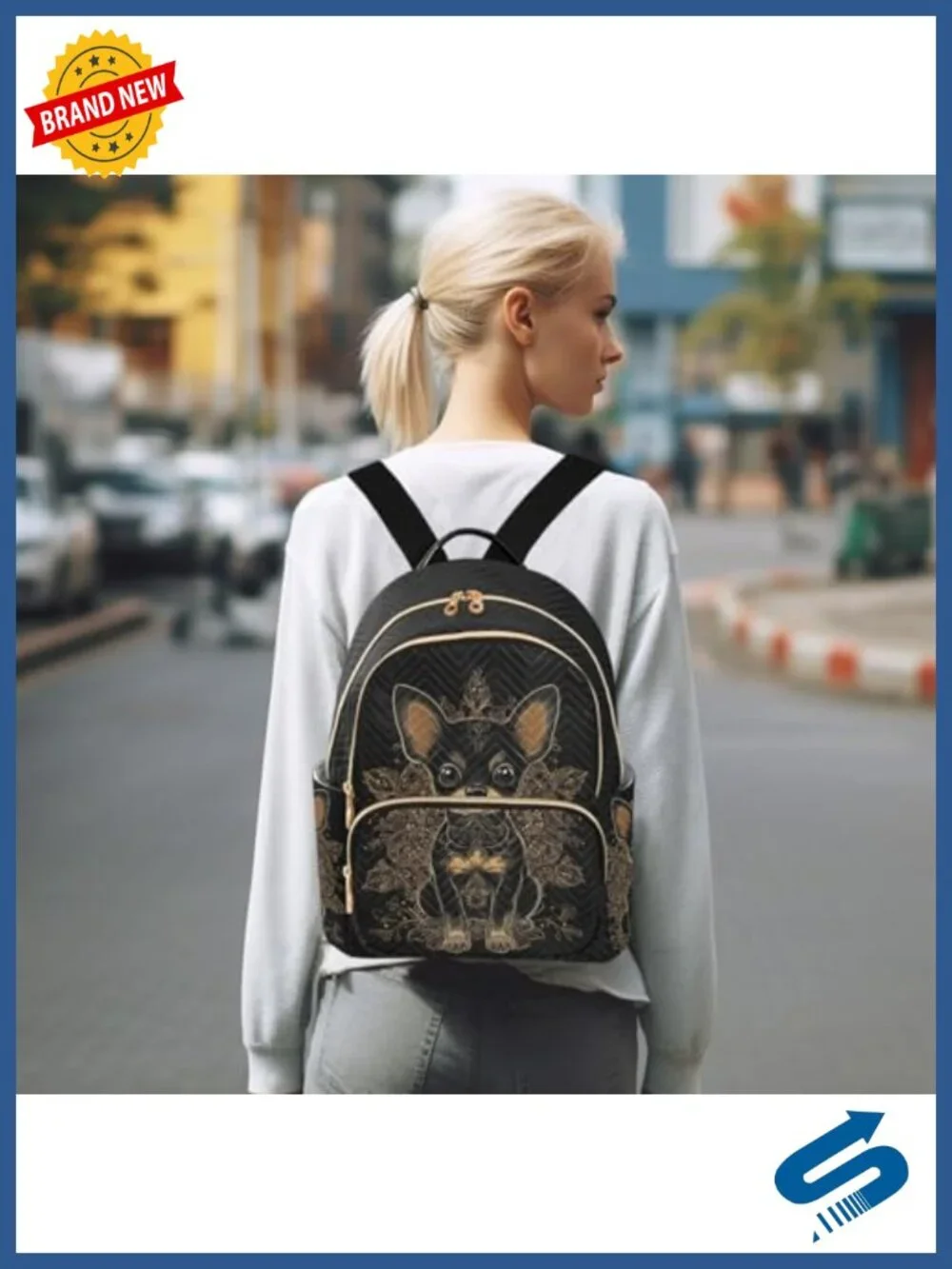 Chihuahua Backpack Purse Women Mini Backpack Lightweight Travel Shoulder Bag